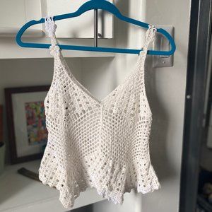 White Crochet Top